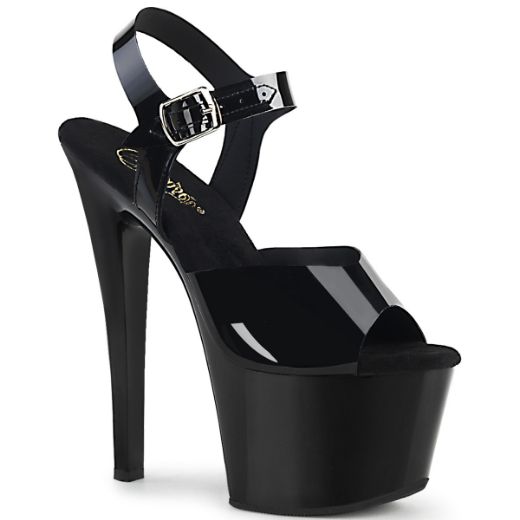 Product image of Pleaser Sky-308N Black (Jelly-Like) Tpu/Black, 7 inch (17.8 cm) Heel, 2 3/4 inch (7 cm) Platform Sandal Shoes