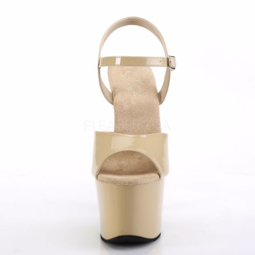 Product image of Pleaser Sky-309 Cream Patent/Cream, 7 inch (17.8 cm) Heel, 2 3/4 inch (7 cm) Platform Sandal Shoes