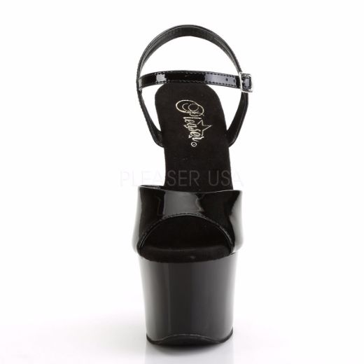 Product image of Pleaser Sky-309Chrs Black/Black-Silver Ab Rhinestonetn, 7 inch (17.8 cm) Heel, 2 3/4 inch (7 cm) Platform Sandal Shoes