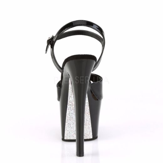 Product image of Pleaser Sky-309Crs Black/Black-Silver Ab Rhinestonetn, 7 inch (17.8 cm) Heel, 2 3/4 inch (7 cm) Platform Sandal Shoes