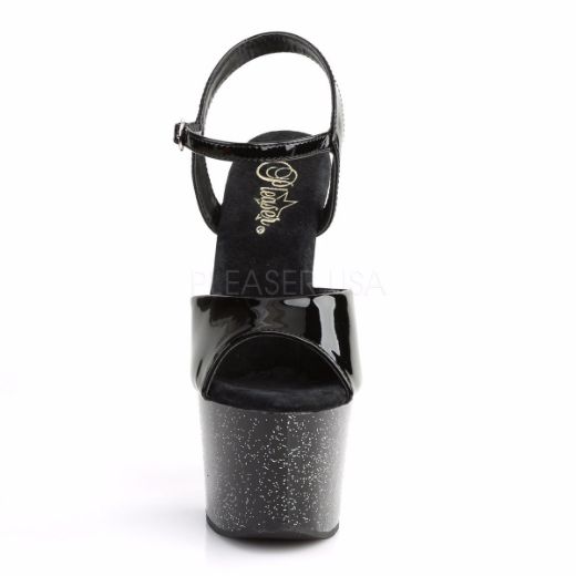 Product image of Pleaser Sky-309Mg Black/Black, 7 inch (17.8 cm) Heel, 2 3/4 inch (7 cm) Platform Sandal Shoes
