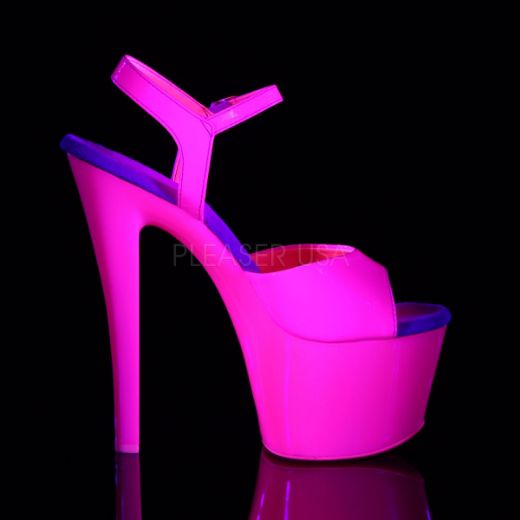 Product image of Pleaser Sky-309Uv Neon Hot Pink/Hot Pink, 7 inch (17.8 cm) Heel, 2 3/4 inch (7 cm) Platform Sandal Shoes