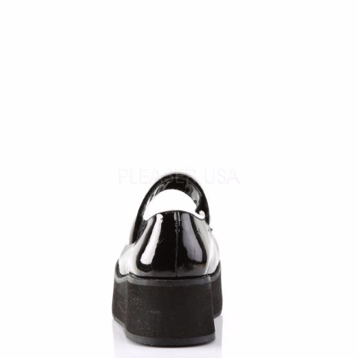 Product image of Demonia Sprite-01 Black-White Patent, 2 1/4 inch Platform Court Pump Shoes