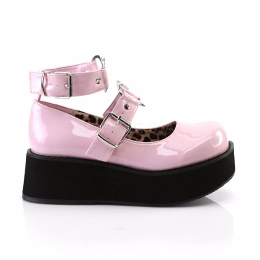 Product image of Demonia Sprite-02 Baby Pink Patent, 2 1/4 inch Platform Court Pump Shoes