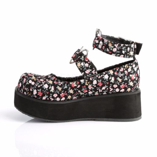 Product image of Demonia Sprite-02 Floral Fabric, 2 1/4 inch Platform Court Pump Shoes