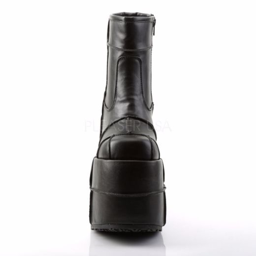 Product image of Demonia Stack-201 Black Vegan Leather, 7 inch Platform Ankle Boot