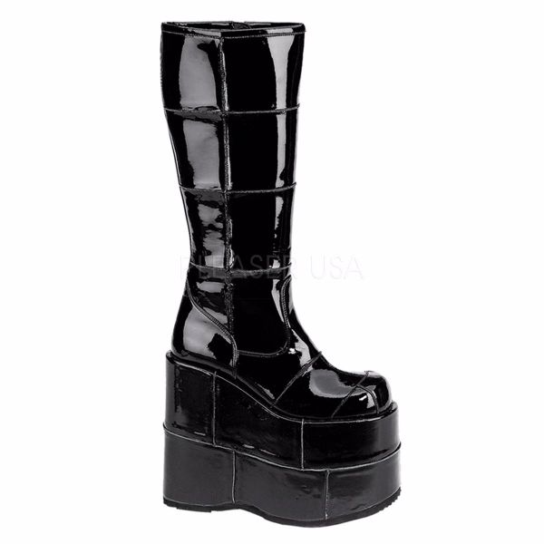 Sky High Shoes Premium Alternative Footwear Retailer Uk Demonia Stack 301 Black Patent 7 8646