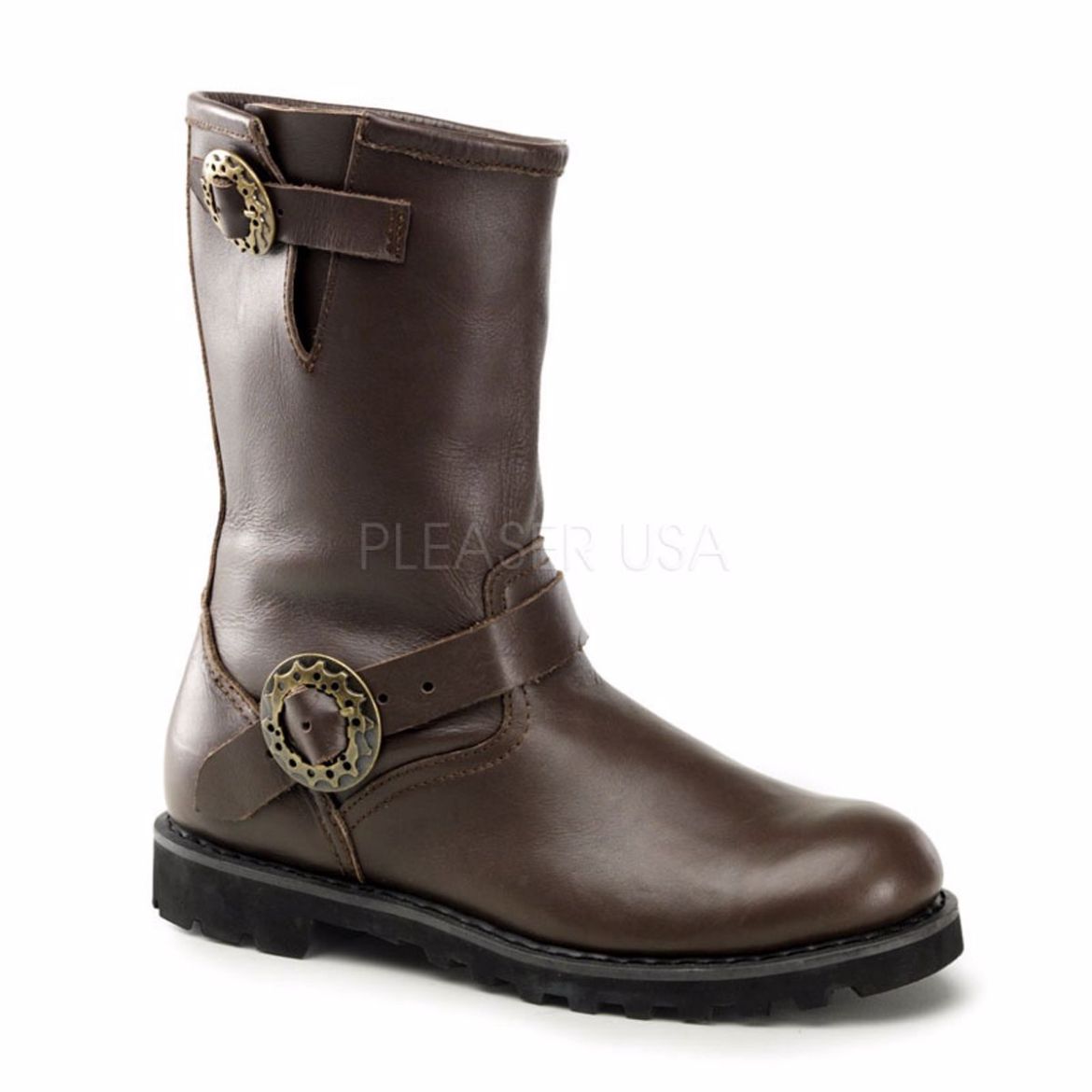 Product image of Demonia Steam Brown Leather, 1 1/4 inch (3.2 cm) Heel Knee High Boot