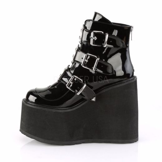 Product image of Demonia Swing-105 Black Patentent, 5 1/2 inch Platform Ankle Boot