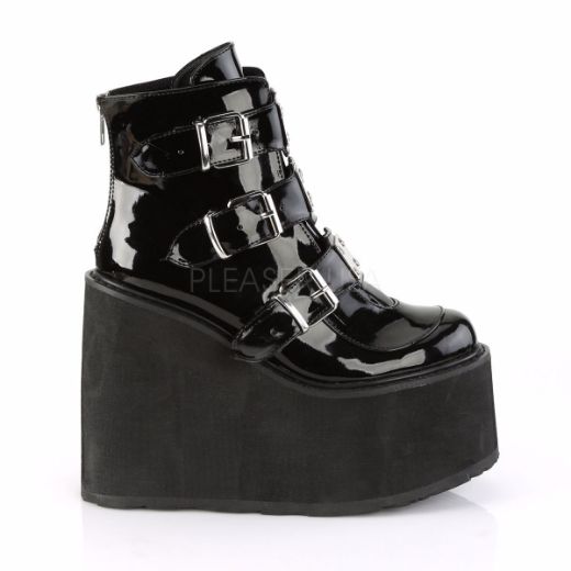 Product image of Demonia Swing-105 Black Patentent, 5 1/2 inch Platform Ankle Boot