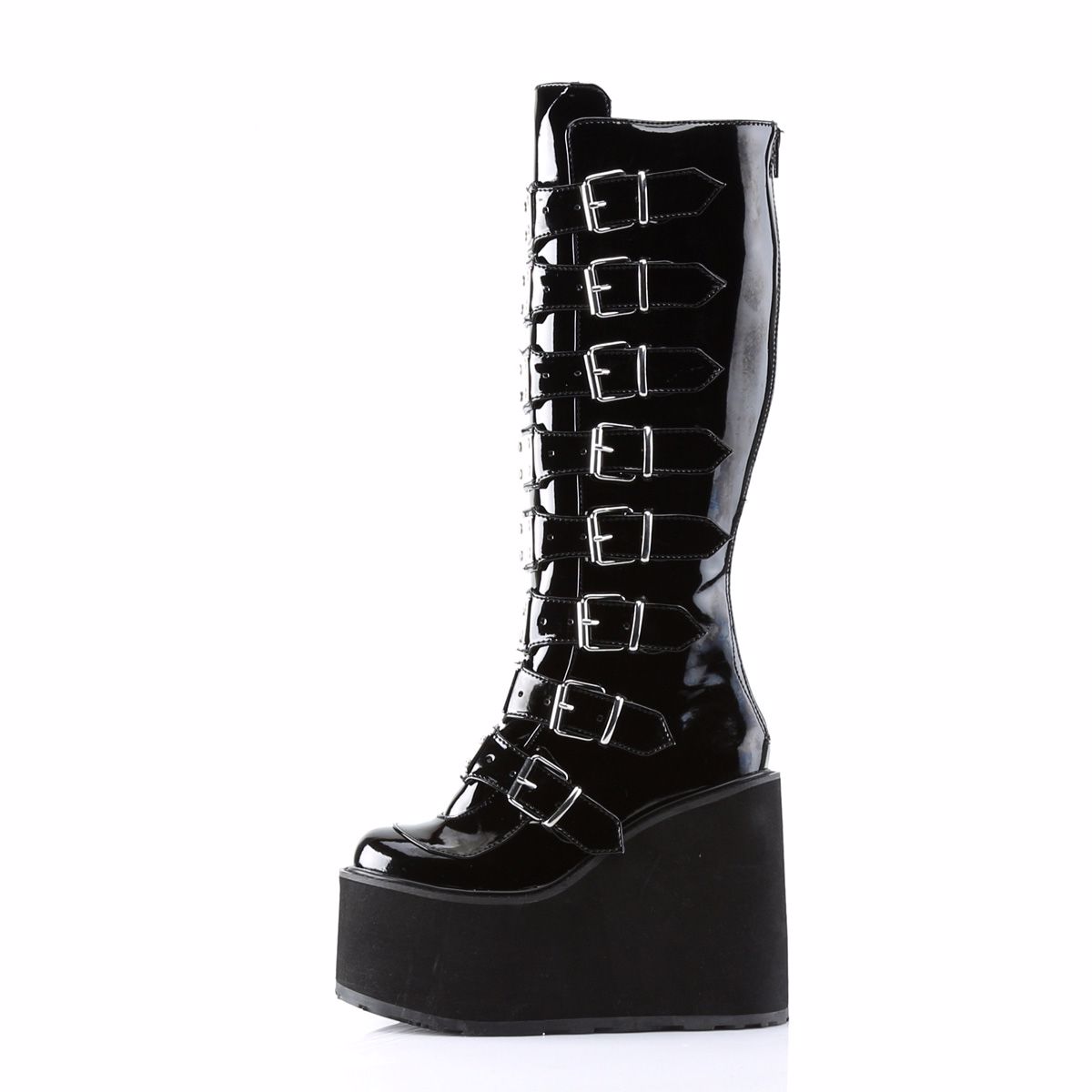 platform knee high boots demonia