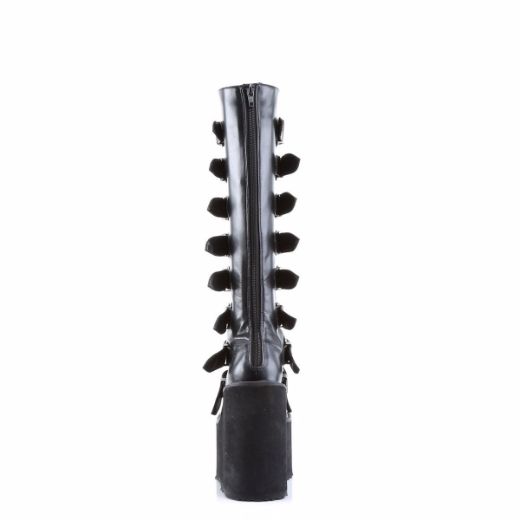 Product image of Demonia Swing-815 Black Vegan Leather, 5 1/2 inch Platform Knee High Boot