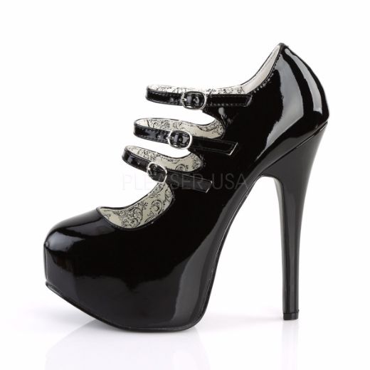 Product image of Bordello Teeze-05 Black Patent, 5 3/4 inch (14.6 cm) Heel, 1 3/4 inch (4.4 cm) Platform Court Pump Shoes