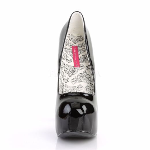 Product image of Bordello Teeze-06 Black Patent, 5 3/4 inch (14.6 cm) Heel, 1 3/4 inch (4.4 cm) Platform Court Pump Shoes