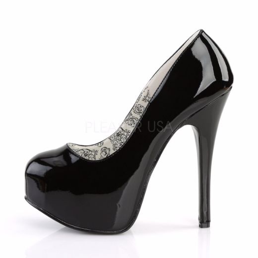 Product image of Bordello Teeze-06 Black Patent, 5 3/4 inch (14.6 cm) Heel, 1 3/4 inch (4.4 cm) Platform Court Pump Shoes
