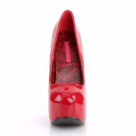 Product image of Bordello Teeze-06 Red Patent, 5 3/4 inch (14.6 cm) Heel, 1 3/4 inch (4.4 cm) Platform Court Pump Shoes