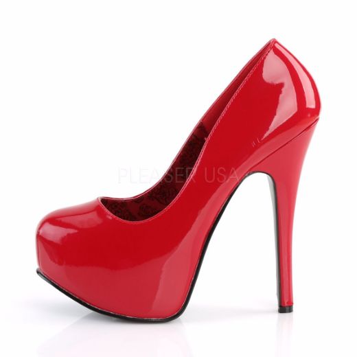 Product image of Bordello Teeze-06 Red Patent, 5 3/4 inch (14.6 cm) Heel, 1 3/4 inch (4.4 cm) Platform Court Pump Shoes