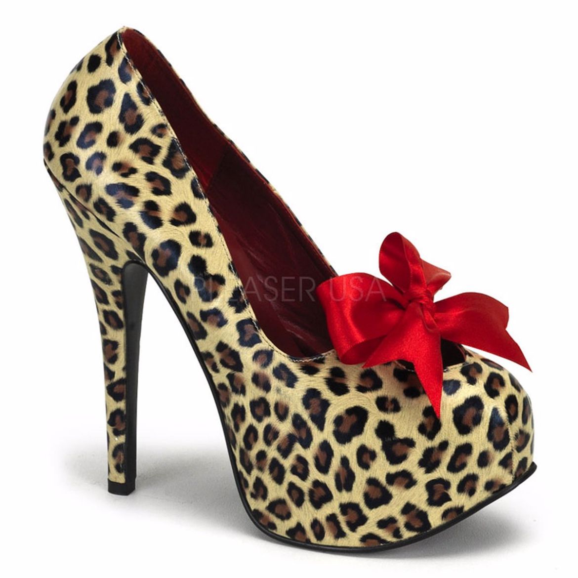 Product image of Bordello Teeze-12 Cheetah Print Pu, 5 3/4 inch (14.6 cm) Heel, 1 3/4 inch (4.4 cm) Platform Court Pump Shoes