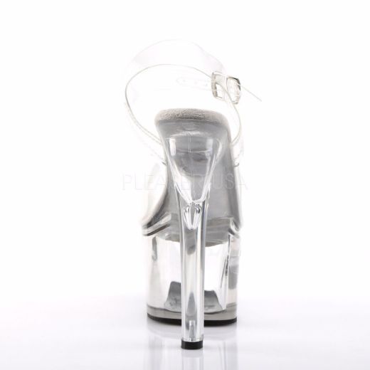 Product image of Pleaser Tipjar-708-5 Clear/Clear, 7 inch (17.8 cm) Heel, 2 3/4 inch (7 cm) Platform Sandal Shoes