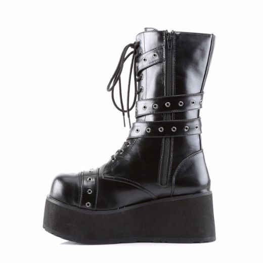 Product image of Demonia Trashville-205 Black Vegan Leather, 3 1/4 inch Platform Knee High Boot