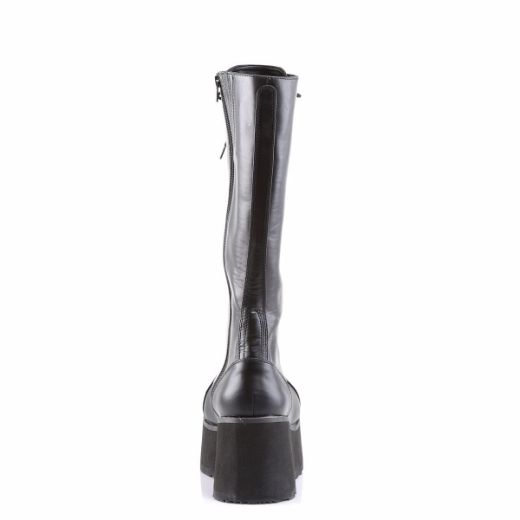 Product image of Demonia Trashville-502 Black Vegan Leather, 3 1/4 inch Platform Knee High Boot