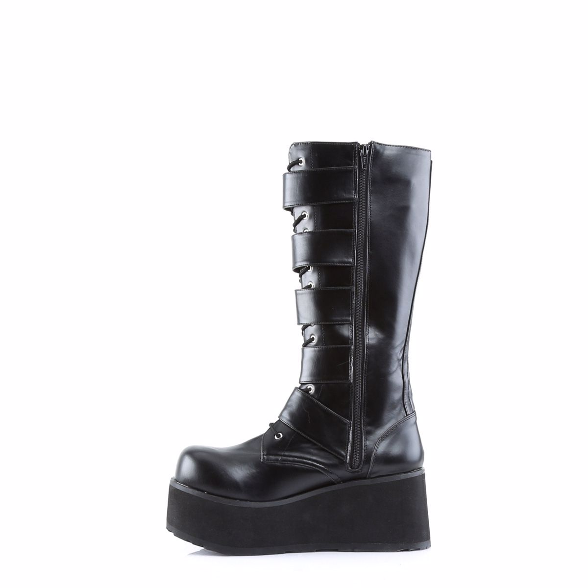 demonia trashville 518 s in the matte black faux leather