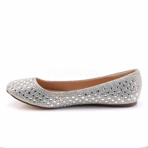 Product image of Fabulicious Treat-06 Nude Glitter Mesh Fabric Flat Shoes