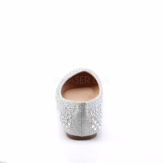 Product image of Fabulicious Treat-06 Silver Glitter Mesh Fabric Flat Shoes