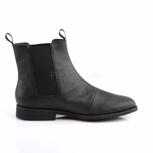 Product image of Funtasma Trooper-12 Black Pu, 1 inch (2.5 cm) Flat Heel Ankle Boot