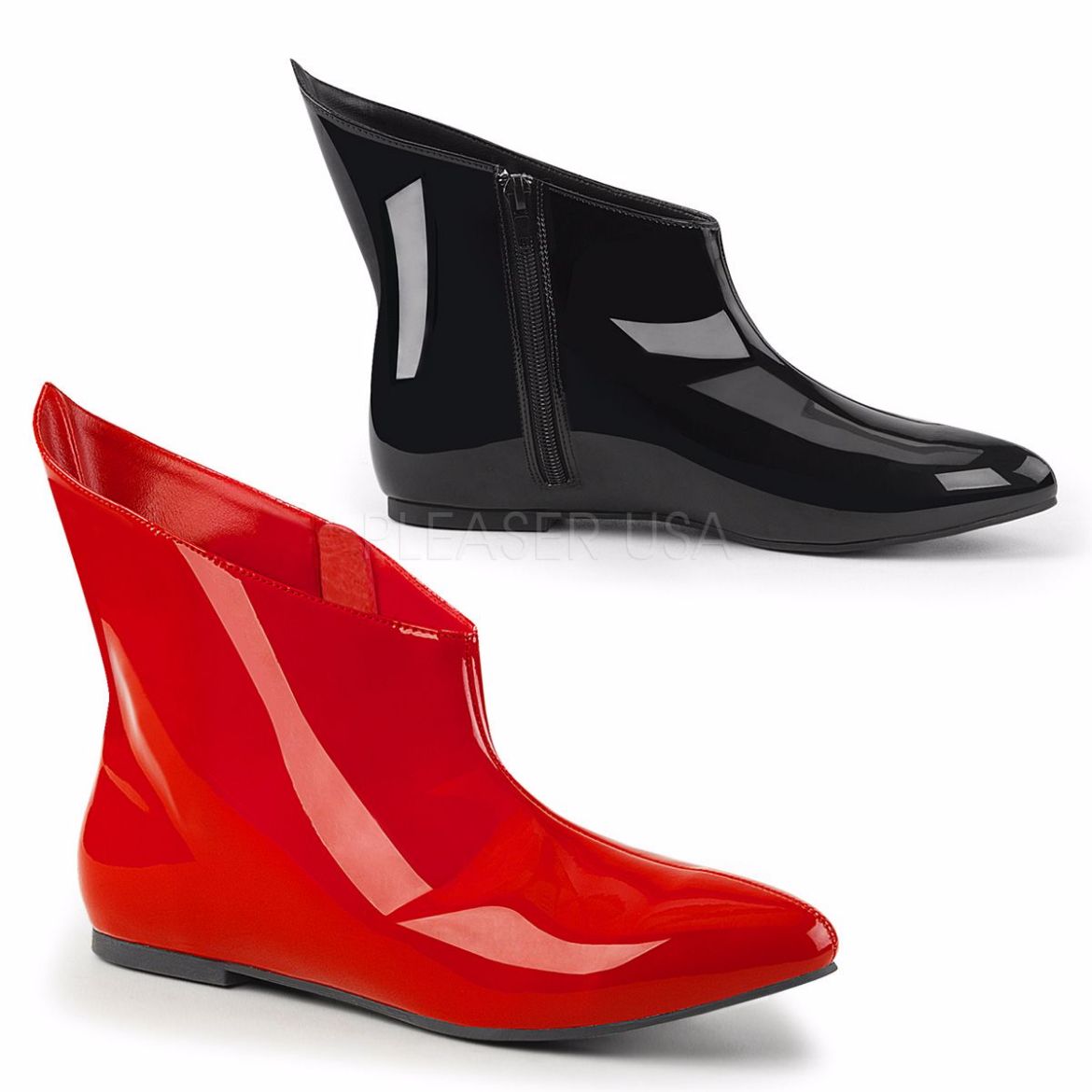 Product image of Funtasma Vail-152Hq Black-Red Patent, Flat Ankle Boot