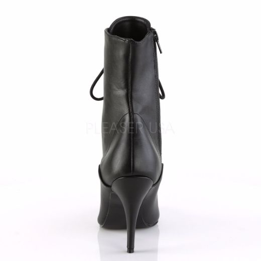 Product image of Pleaser Vanity-1020 Black Faux Leather, 4 inch (10.2 cm) Heel Ankle Boot