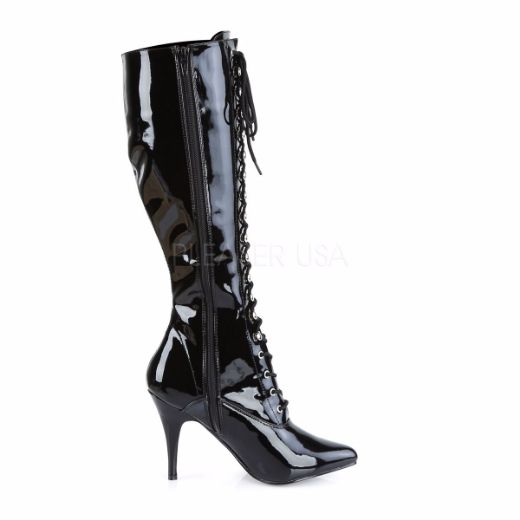 Product image of Pleaser Vanity-2020 Black Patent, 4 inch (10.2 cm) Heel Knee High Boot