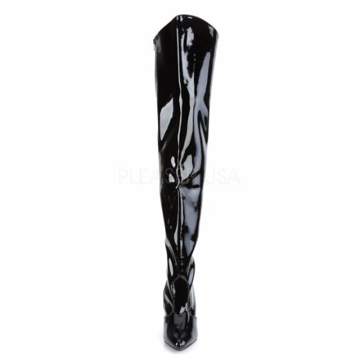 Product image of Pleaser Vanity-3010 Black Patent, 4 inch (10.2 cm) Heel Thigh High Boot