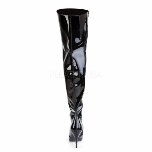 Product image of Pleaser Vanity-3010 Black Patent, 4 inch (10.2 cm) Heel Thigh High Boot