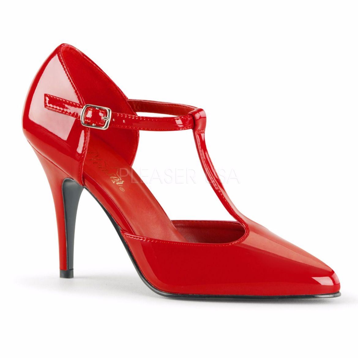 Product image of Pleaser Vanity-415 Red Patent, 4 inch (10.2 cm) Heel Court Pump Shoes