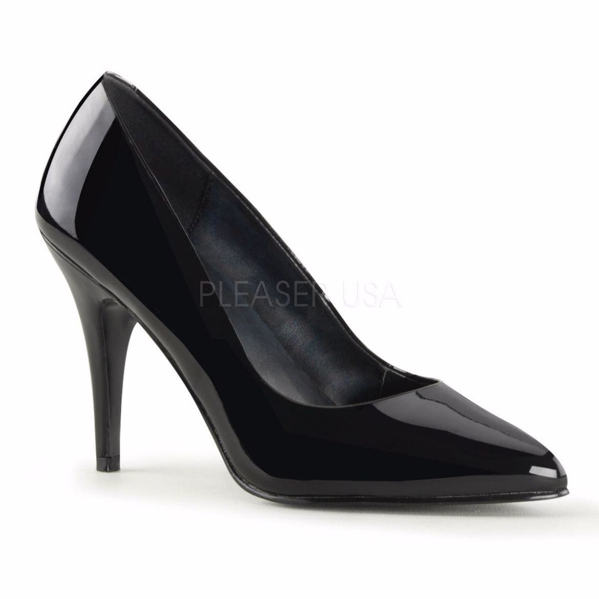 Product image of Pleaser Vanity-420 Black Patent, 4 inch (10.2 cm) Heel Court Pump Shoes