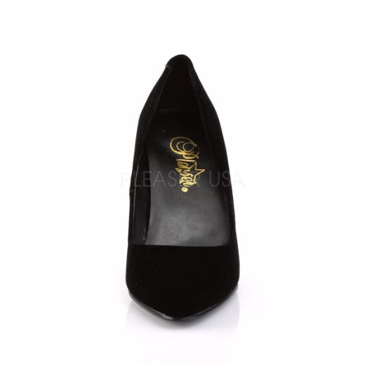 Product image of Pleaser Vanity-420 Black Velvet, 4 inch (10.2 cm) Heel Court Pump Shoes