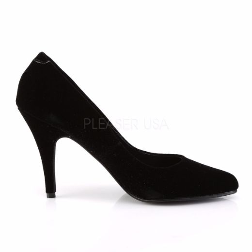 Product image of Pleaser Vanity-420 Black Velvet, 4 inch (10.2 cm) Heel Court Pump Shoes
