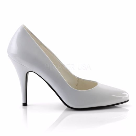 Product image of Pleaser Vanity-420 White Patent, 4 inch (10.2 cm) Heel Court Pump Shoes