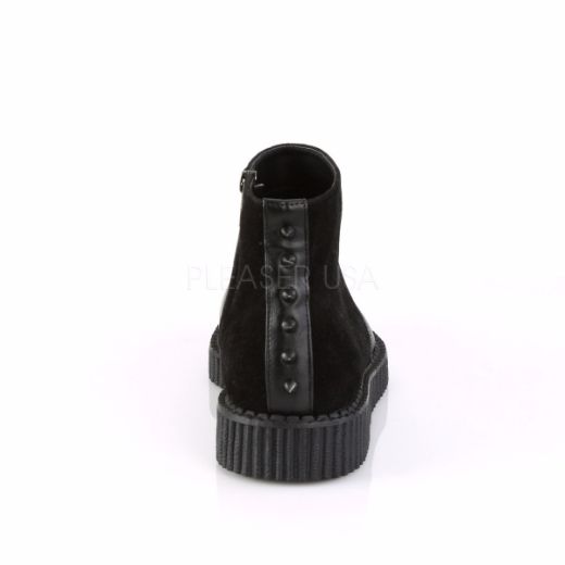 Product image of Demonia V-Creeper-750 Black Vegan Leather-Microfiber, 1 1/4 inch Platform Ankle Boot