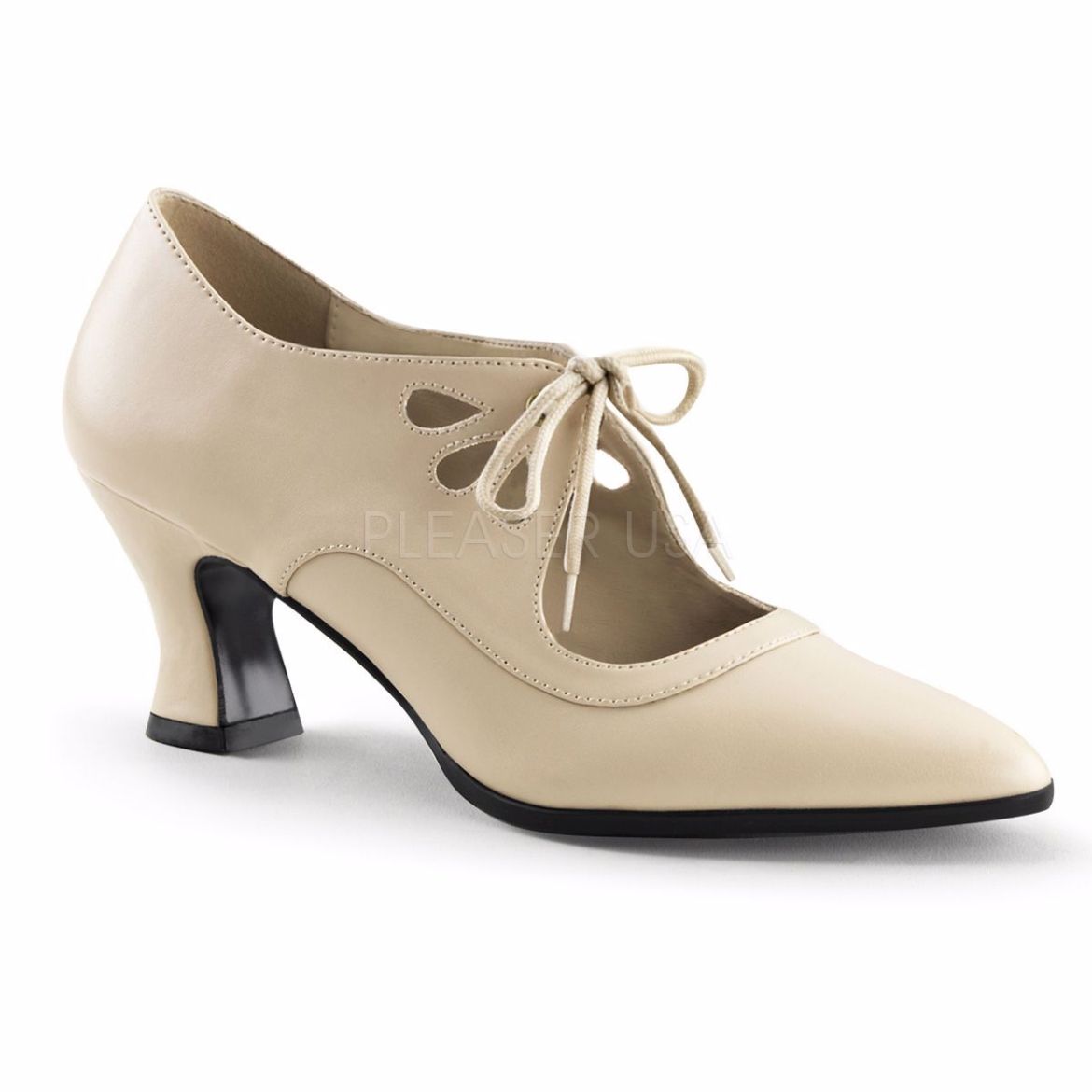 Product image of Funtasma Victorian-03 Cream Pu, 2 3/4 inch (7 cm) Kitten Heel Court Pump Shoes