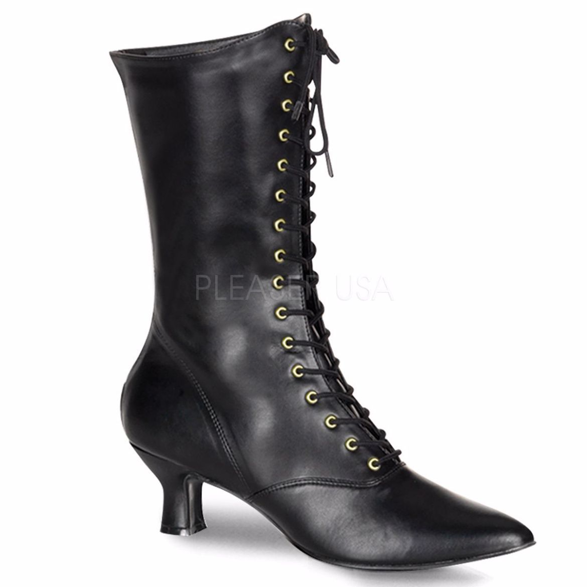 Product image of Funtasma Victorian-120 Black Pu, 2 3/4 inch (7 cm) Heel Ankle Boot