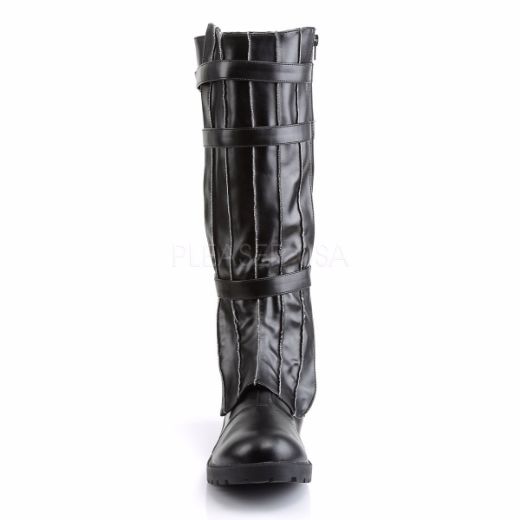 Product image of Funtasma Walker-130 Black Pu, 1 1/4 inch (3.2 cm) Heel Ankle Boot