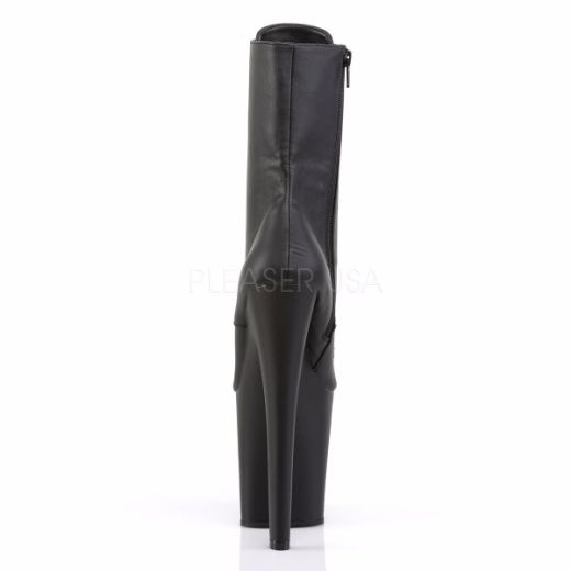 Product image of Pleaser Xtreme-1020 Black Faux Leather/Black Matte, 8 inch (20.3 cm) Heel, 4 inch (10.2 cm) Platform Ankle Boot