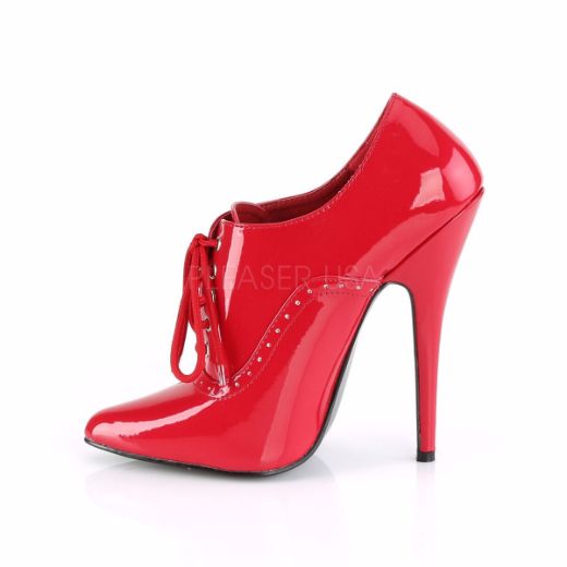 Product image of Devious DOMINA-460 Red Patent 6 inch (15.2 cm) Heel Oxford Lace-Up Pump Court Pump Shoes
