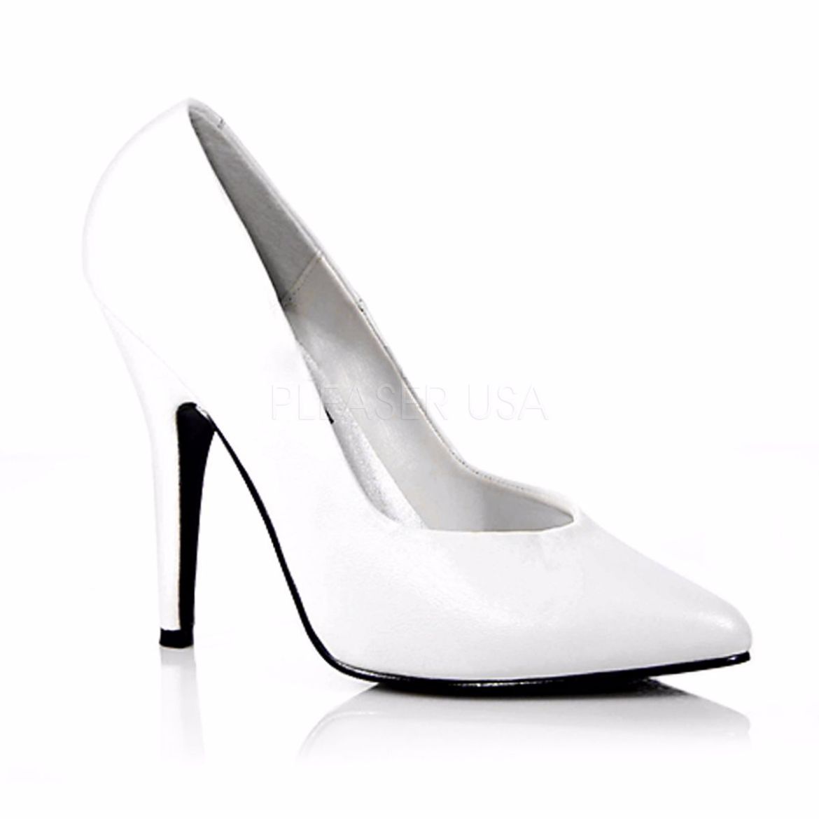 Product image of Pleaser SEDUCE-420 White Faux Leather 5 inch (12.7 cm) Classic Pump