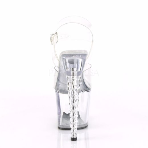 Product image of Pleaser UNICORN-708 Clear/Clear 7 inch (17.8 cm) Heel 3 1/4 inch (8.3 cm) Platform Ankle Strap Sandal With Unicorn Heel Shoes