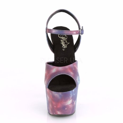 Product image of Pleaser ADORE-709REFL Purple-Blue Reflective/Purple-Blue Refle 7 inch (17.8 cm) Heel 2 3/4 inch (7 cm) Platform Ankle Strap Sandal With  Reflective Effect