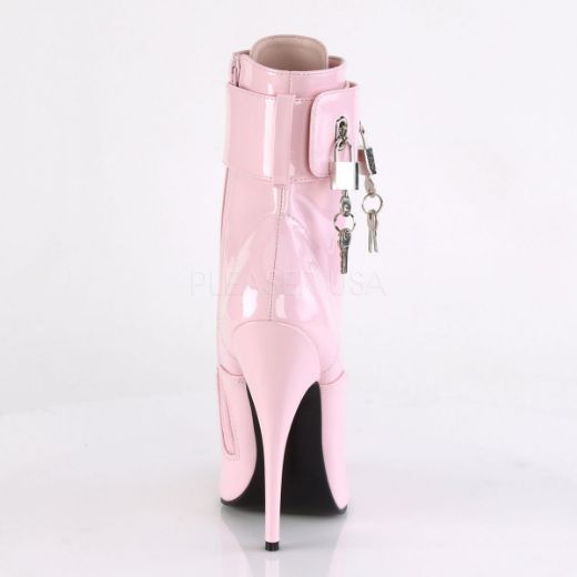 Product image of Devious DOMINA-1023 Baby Pink Patent 6 inch (15.2 cm) Heel Ankle Boot Side Zip