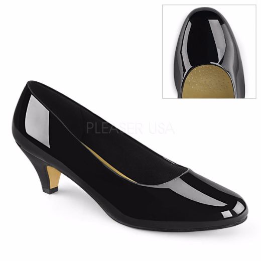 Product image of Pleaser Pink Label FEFE-01 Black Patent 2 1/4 inch (5.8 cm) Heel Classic Pump Court Pump Shoes